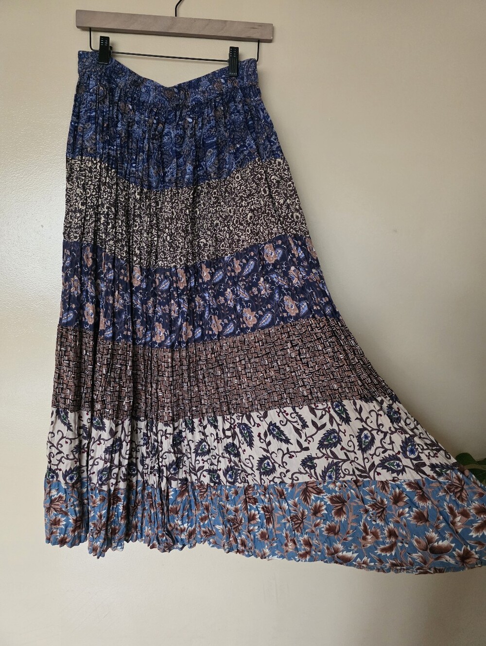 VTG St Johns Bay Patchwork Tiered Maxi Skirt 18W Boho Prairie Whimsigoth Cottage